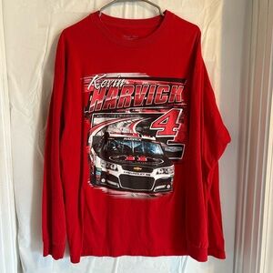 Kevin Harvick #4 Red Long Sleeve Shirt Sz XL Cotton Stewart Haas Racing Race Car